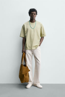 CAMISETA REGULAR FIT HEAVYWEIGHT / Verde claro