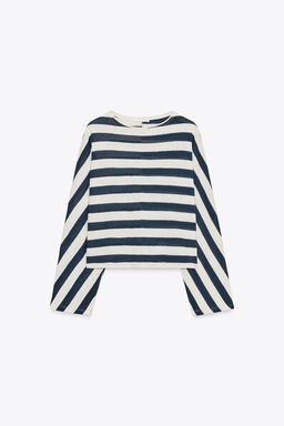 STRIPED BATWING SLEEVE TOP - Zara фото 7
