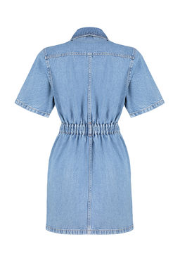 TRENDYOLMILLA Mavi Fermuar Detayl? Mini Denim Elbise TWOSS24EL00367  фото 8