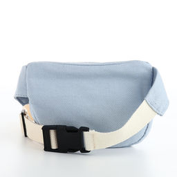 Сумка детская поясная на молнии, наружный карман, голубая