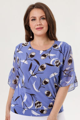 Блузка женская 4099-22/08/Голубой, белый