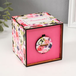 Деревянная копилка для денег «Богатства», куб, с надписью, 10×10×10 см