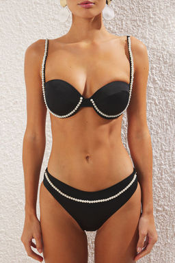 TRENDYOLMILLA Siyah Balconette Inci Aksesuarl? Regular Bikini Tak?m? TBESS25BT00058  фото 3