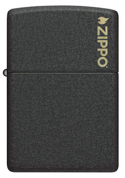 Зажигалка ZIPPO Логотип с черным покрытием с кракелюром | Logo Black Crackle 236ZL  фото 2