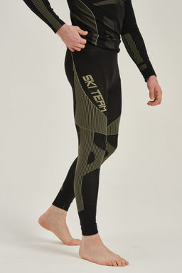 Тайтсы GUANJUN Черный/Желтый - Anta фото 3