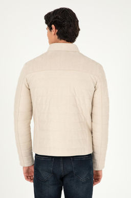 Мужская бежевая кожаная куртка - U.s. polo assn фото 5