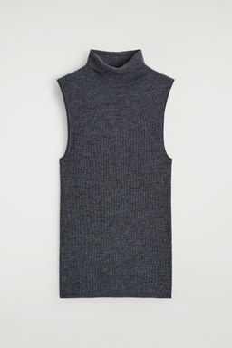 TOP SIN COSTURAS DE CUELLO ALTO DE LANA MERINO