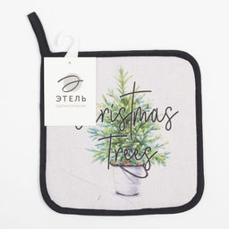 Цена за 2 шт. Прихватка Christmas trees 19×19 см, саржа, 100% хлопок, ватин 250 г/м²