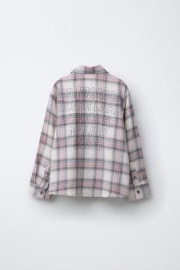 CHECK SHIRT WITH LABEL - Zara фото 2