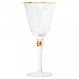 Жаклин Бокал стеклянный 350мл, д9,7см, h21см, тонкостенное, прозрачное стекло, отводка золотом (Китай) Цена указана за штуку. В коробке 4 штуки. - Домашняя мода фото 2