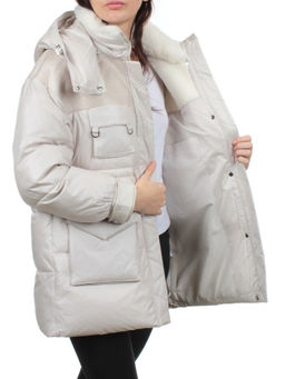 338-X28 LT. BEIGE Куртка зимняя женская (200 гр. холлофайбер) - Fashion фото 7
