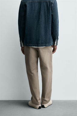 TEXTURED STRAIGHT-LEG TROUSERS
