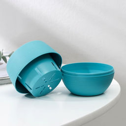 Цена за 3 шт. Горшок для цветов с поддоном «Япония», 125 мл, d=8 см, h=6.5 см, бирюзовый