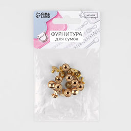Цена за 2 шт. Кобурный винт d = 7,9/8,5 8,5 мм, 10 шт, цвет золотой - Арт узор фото 2