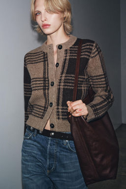 CHECK KNIT CARDIGAN - Zara фото 2