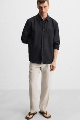 100% LINEN PLEATED TROUSERS - Zara фото 6