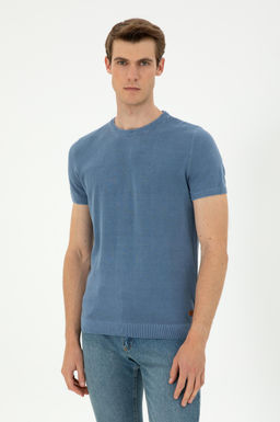 Мужской свитер цвета индиго Неожиданная скидка в корзине