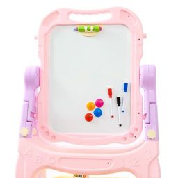 Игровой набор «Доска для рисования», с маркерами, мелками, магнитами, губкой, цвет розовый