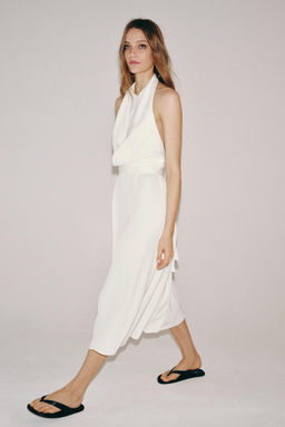 VESTIDO HALTER FLUIDO ZW COLLECTION / Blanco roto - Zara фото 12