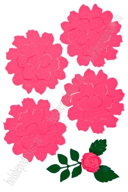 Лазерная вырубка из фетра Цветочек №5 8 см (5 шт) ярко-розовый RN 09
