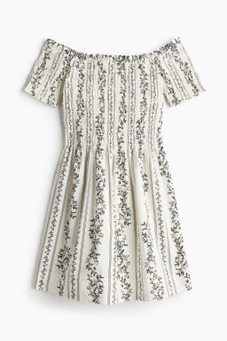 Vestido off-the-shoulder con cuerpo nido de abeja - H&m фото 7