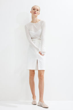 Falda en mezcla de lino - H&m фото 2