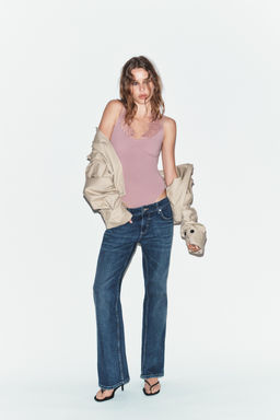 BODY HALTER COMBINADO ENCAJE / Rosa empolvado