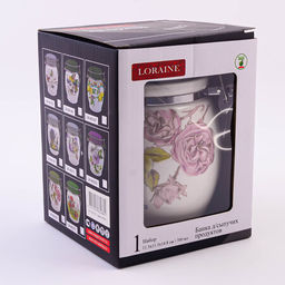 60255 Банка для сыпучих 700мл Розовый сад доломит/металл LR (х36) - Mayer&boch фото 3