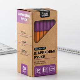 Цена за 50 шт. Ручка шариковая с колпачком, пишущий узел 0,7 м ArtFox  фото 2