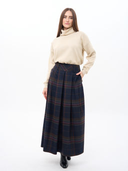 Юбка, расклешенная от пояса к низу,клетка