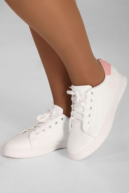 Кроссовки белые с розовым задником