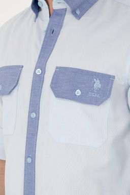 U. S. Polo Assn / Мужская голубая рубашка с длинным рукавом - U.s. polo assn фото 14