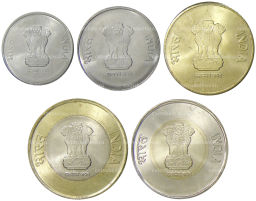 Набор монет Индии 75 лет Независимости