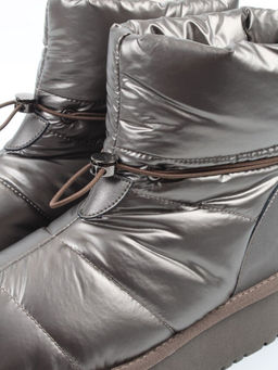 04-WA003-3M GRAY/BRONZE Ботинки зимние женские (натуральная кожа, курточная ткань, 100% шерсть)