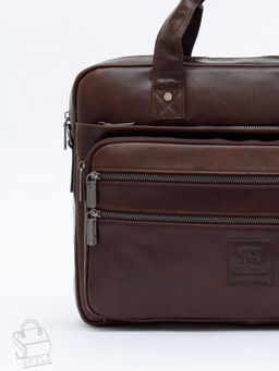Портфель мужской кожаный 711XL brown Fuzhiniao