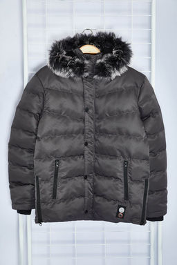 TRENDYOL MAN Gri Erkek Regular Fit Ici Polar Astarl? Ruzgara ve Suya Dayan?kl? K?sl?k Sisme Mont TMNAW23MO00009 - Trendyolmilla фото 7