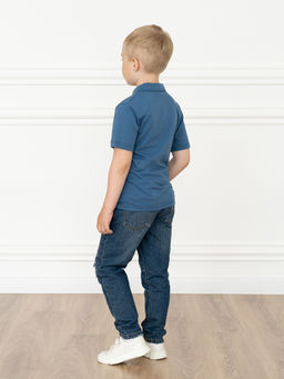 Футболка поло детская джинс 659 (128, 64)
