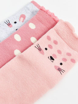 Bask?l? K?z Bebek Soket ?orap 3l? - Waikiki фото 3