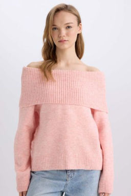 Regular Fit Ac?k Omuz Triko Kazak