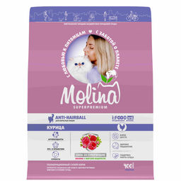 MOLINA, Сухой корм с курицей для взр.кошек, Вывод шерсти. CAT ANTI-HAIRBALL. CHICKEN, 0.4 кг,1060819