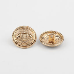 Пуговицы на ножке «Корона», металлические, d=20 мм, набор 5 шт., цвет золотой