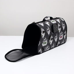 Сумка-переноска каркасная Зимние коты, размер L, 53 х 21 х 29 см - Пижон фото 2