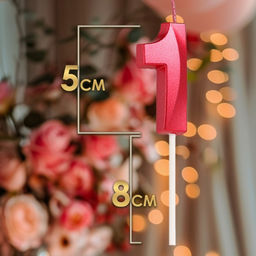 Цена за 2 шт. Свеча в торт на шпажке «Цифра 1», красная, 5 см