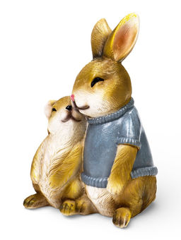 Садовая фигура 23 х 18 х 12 см  "Заяц с дочкой"