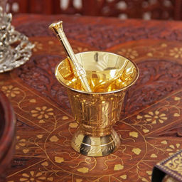 Ступка «Резная», 6.5×6.2×6.2 см, латунь