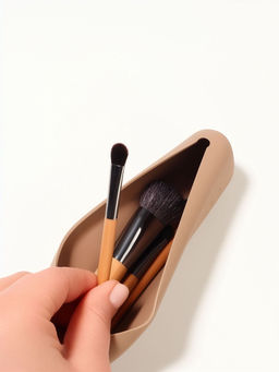 Чехол для кистей, 20×5×2 см, силиконовый, бежевый