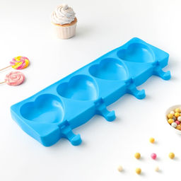 Форма для мороженого Сердца, силикон, 37?15?2.5 см, 4 ячейки (9.2?8.4 см), МИКС - Simaland фото 3