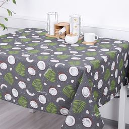 Скатерть декоративная Радушная хозяйка 145х145, рогожка, 100 % хлопок, Кокосы серый - Традиция фото 3