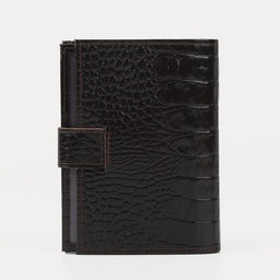 Обложка для автодокументов и паспорта на кнопке, цвет коричневый - Textura фото 2