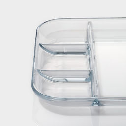 Менажница для запекания Доляна, 4 секции, жаропрочное стекло, прозрачная